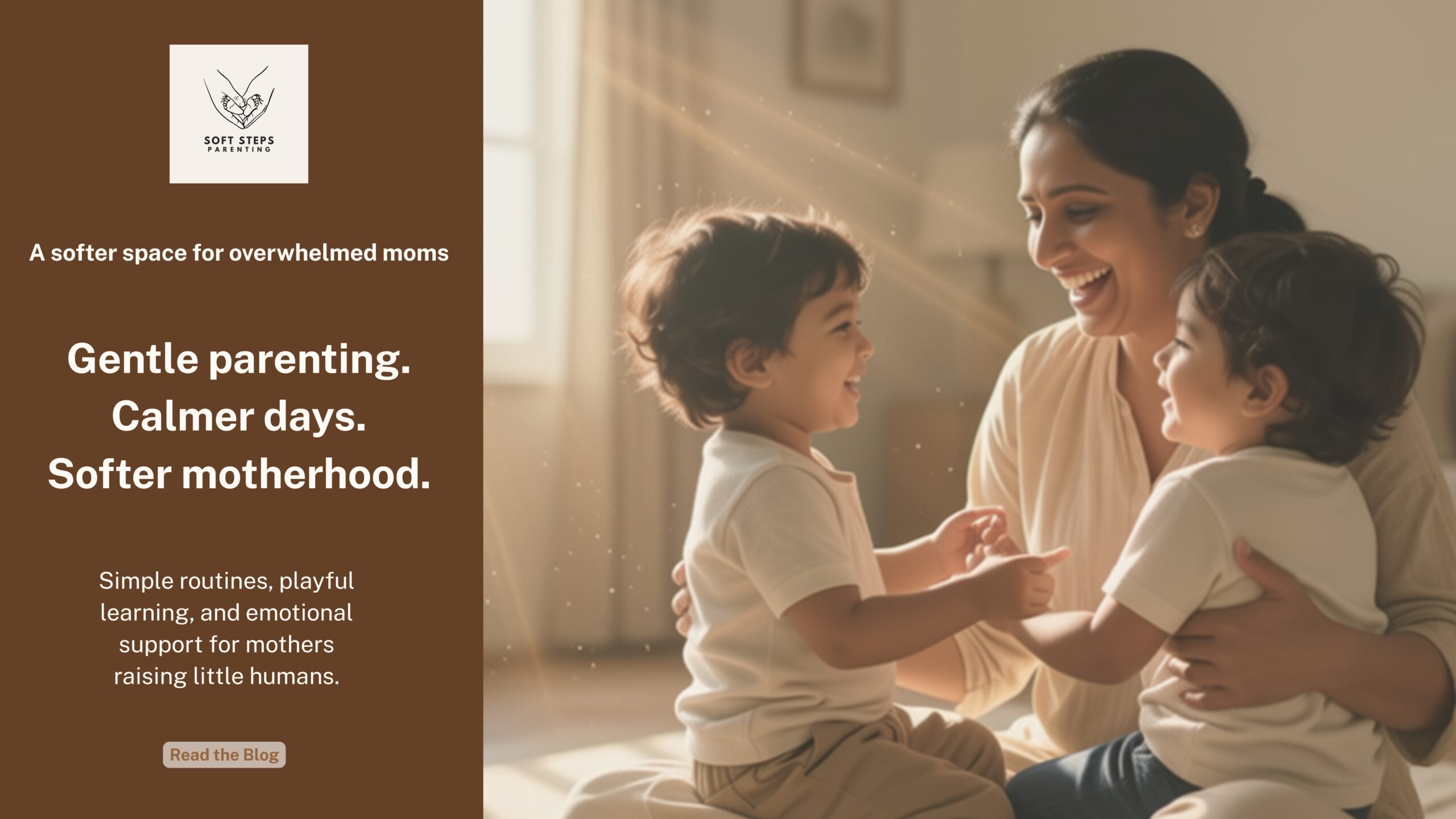 mother and toddlers cozy lifestyle photo scene